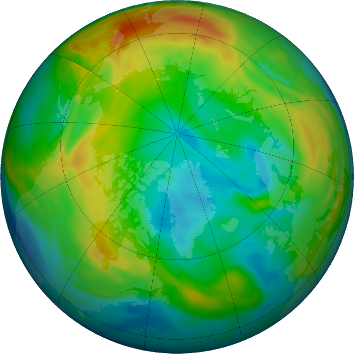 Arctic ozone map for 22 December 2021